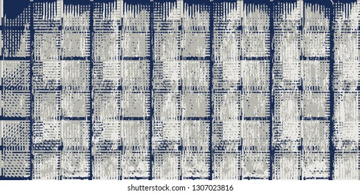 Broken , wall effect grunge plaid  pattern design, distressed overlay texture design vector illustration -
