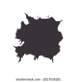 broken wall on white background