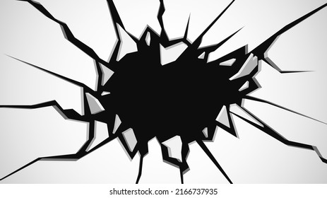 Broken wall with space for text. Abstract vector explosion. - Shutterstock ID 2166737935