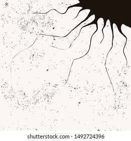 Broken wall vector illustration with grunge.Modern banner background.