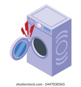 Broken wash machine icon isometric vector. Job tool. Home work