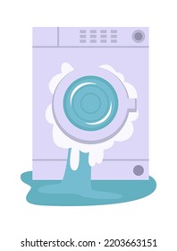 Broken washing machine Home Appliance. Vector illustration