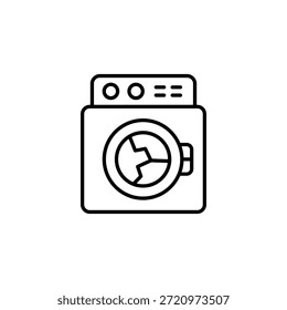 Broken Washing Machine Outline Icon Laundry Appliance Symbol