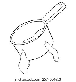 broken water dipper illustration hand drawn outline vector