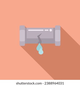 Broken water pipe icon flat vector. Fix service plumbing. Washing machine repair