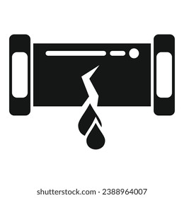 Icono de tubería de agua rota simple vector. Arreglar el servicio de fontanería. Reparación de lavadora