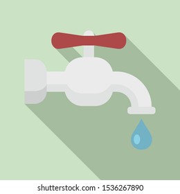 Broken water tap icon. Flat illustration of broken water tap vector icon for web design