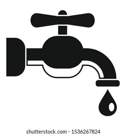 Broken water tap icon. Simple illustration of broken water tap vector icon for web design isolated on white background