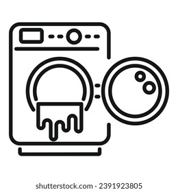 Broken water wash machine icon outline vector. Service accident. Domestic device