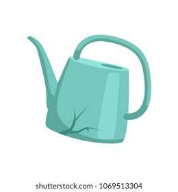 Broken watering can, recycling garbage concept, utilize waste vector Illustration on a white background