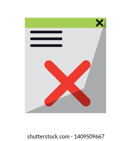 broken website icon cartoon vector illustration graphic design