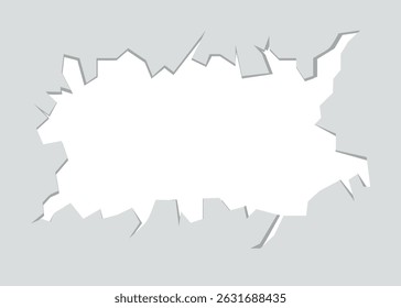 Broken White Wall Frame - Illustration, Transparent Hole.