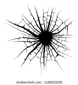 broken window, cracks hole vector design isolated on white background