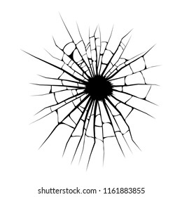 broken window, cracks hole vector design isolated on white background