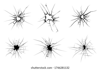 Cracked Glass Broken Window Shattered Glassy Stock Vector (Royalty Free ...