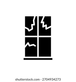 Vidrio de ventana roto. Vidrio de ventana roto. Vector, eps10