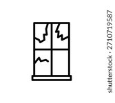 Broken window icon Art design illustration, eps10