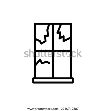 Broken window icon Art design illustration, eps10