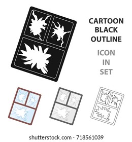 Broken window icon in cartoon style isolated on white background. Trash and garbage symbol stock vector illustration.