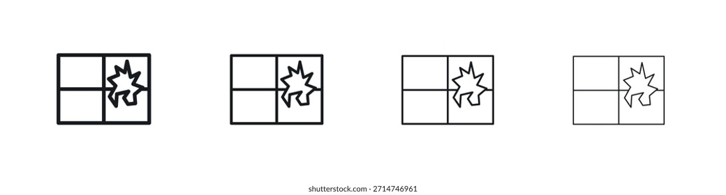 Broken window icon Eps10. icons graphic design