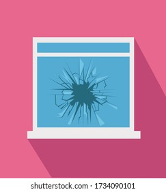 broken window icon in flat style