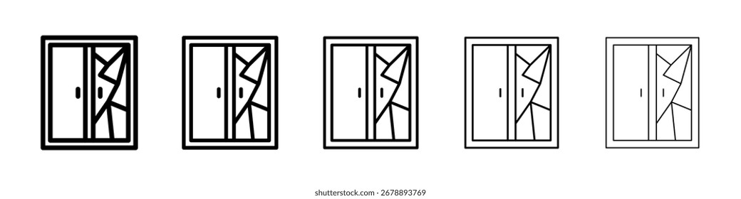 Broken window icon for mobile concept and web design.