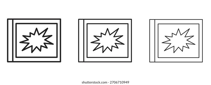 Broken window icon with outline style, vector illustration designs