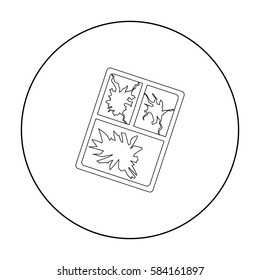 Broken window icon in outline style isolated on white background. Trash and garbage symbol stock vector illustration.