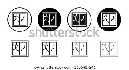 Broken window icon simple vector isolated symbol