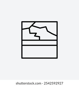 Broken window icon in stroke line.