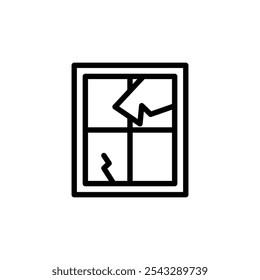 Colección rota del símbolo del icono de la ventana sobre fondo blanco.