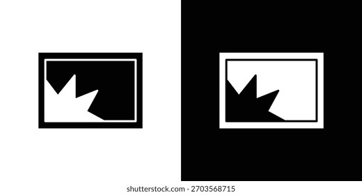 Logotipo de símbolo de ícone de janela quebrado. Modelo gráfico.