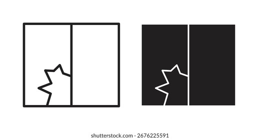 Símbolo de icono de ventana rota para sus Diseños web. Logotipo del icono, App, UI.