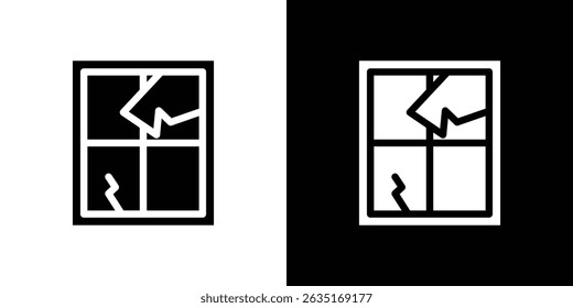 Broken window icon symbols. Vector illustration.