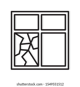 broken window icon- vector illustration