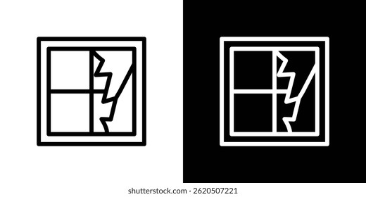 Gebrochene Fenster Symbol Vektor, Illustration Logo Vorlage im trendigen Stil