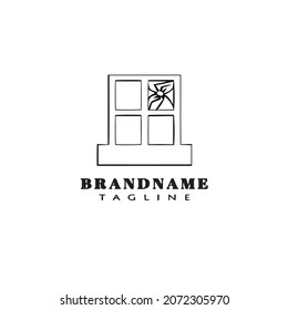 broken window logo cartoon icon design template concept modern isolated vector illustration