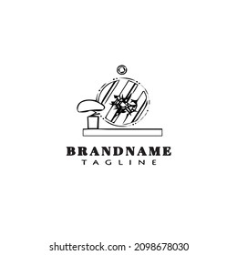 logotipo de ventana rota caricatura plantilla de diseño negro vector aislado lindo