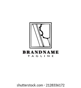 broken window logo cartoon icon design template black modern isolated vector flat