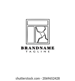 broken window logo concept icon design template black modern isolated vector illustration
