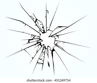 Broken window pane or glass background decorative realistic daylight design vector illustration