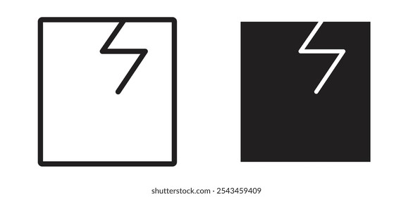 Broken window vector icon set in black.