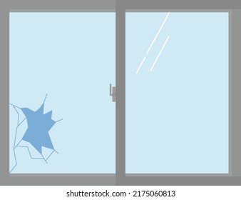 Broken window glass　It is vector illustration.