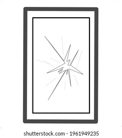 A broken windows glass vector