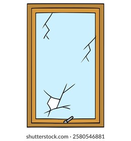 broken windows illustration hand drawn isolated vector