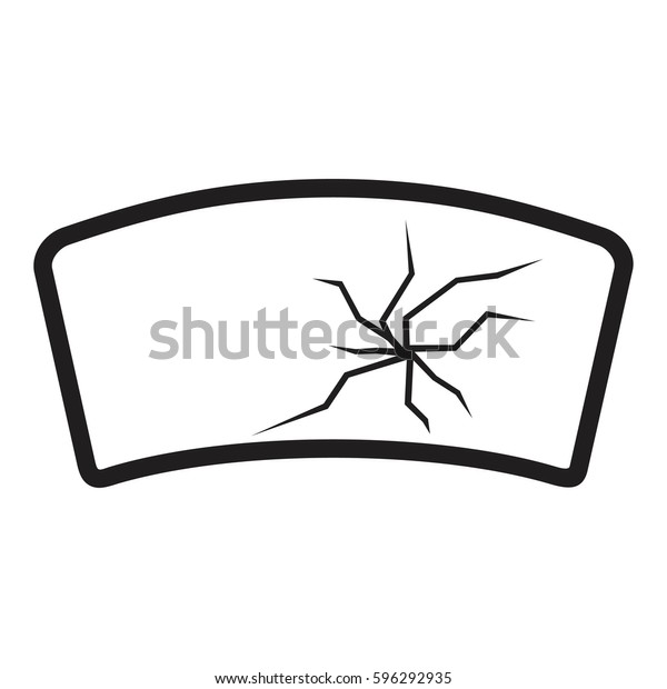 Broken Windshield Icon Stock Vector (Royalty Free) 596292935