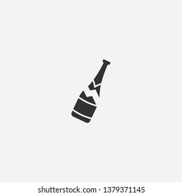 broken wine bottle icon illustration isolated vector sign symbol