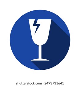 Broken wine glass, fragile vector icon in line style design for website, app, ui, isolated on white background. Editable stroke. EPS 10 vector illustration.