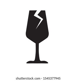 broken wine glass icon- vector illustration