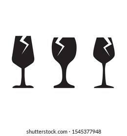 broken wine glass icon- vector illustration